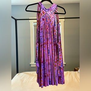 Free People festival silky a-line halterdress with side tie tassels. Worn once!
